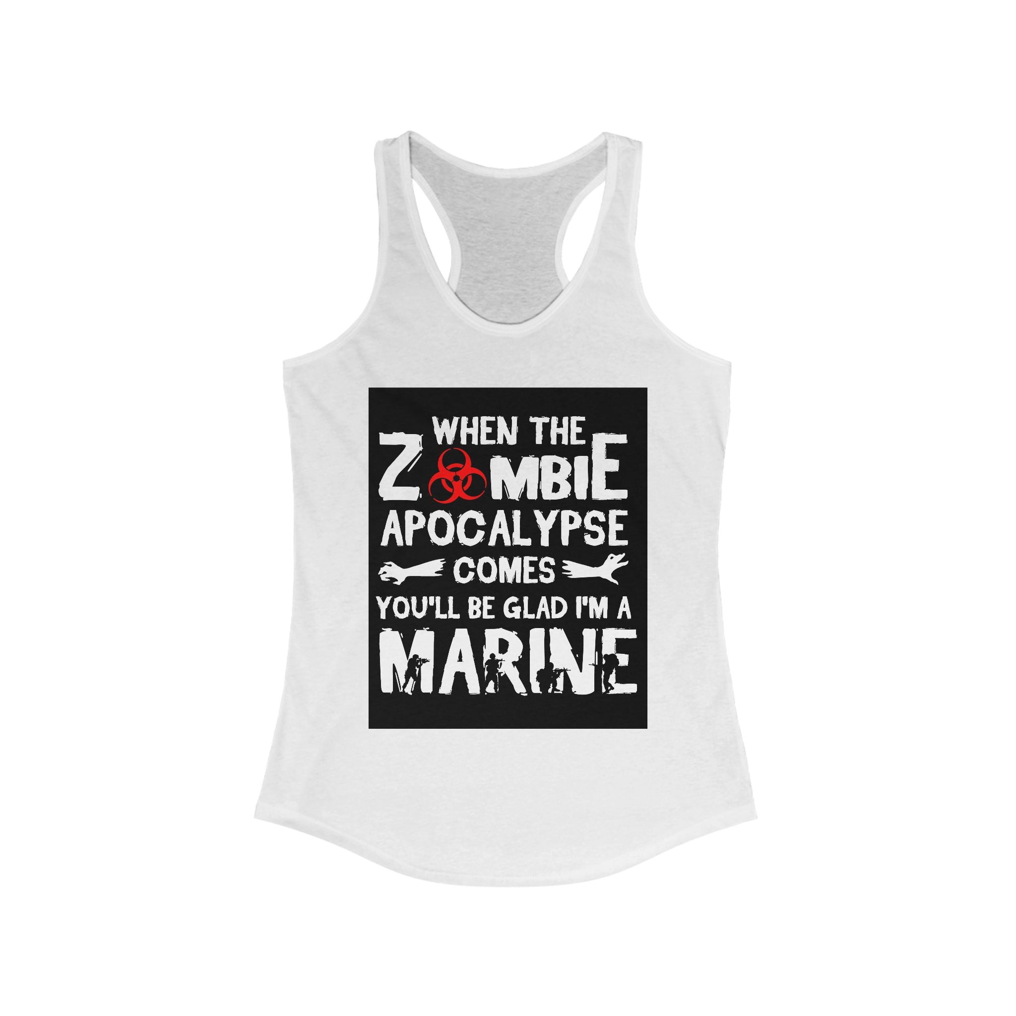 Funny Zombie Apocalypse Marine Women's Racerback Tank